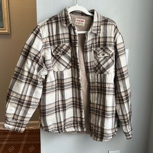 Sherpa lined plaid button down